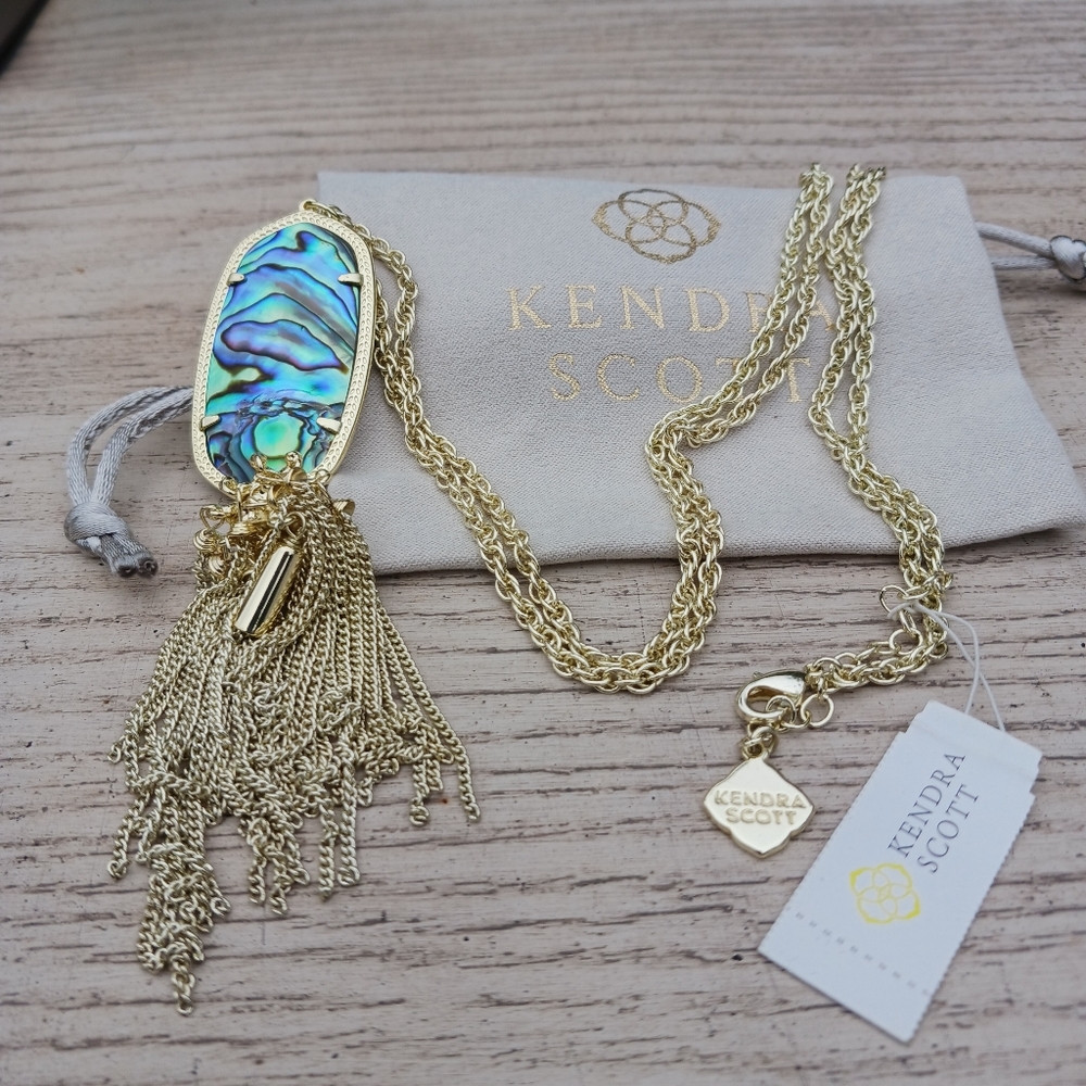 NWT Kendra Scott Rayne Abalone Shell Pendant Necklace